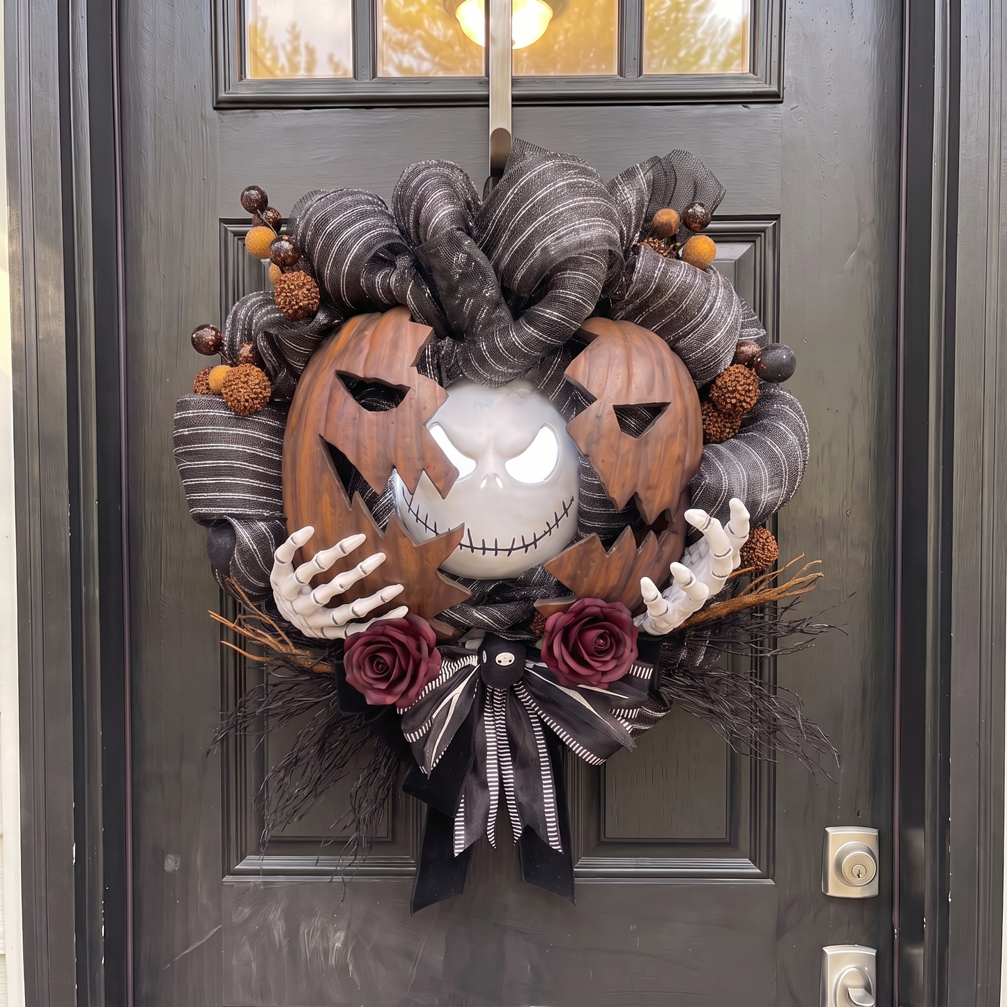 Jack-O'-Pumpkin Halloween Wreath