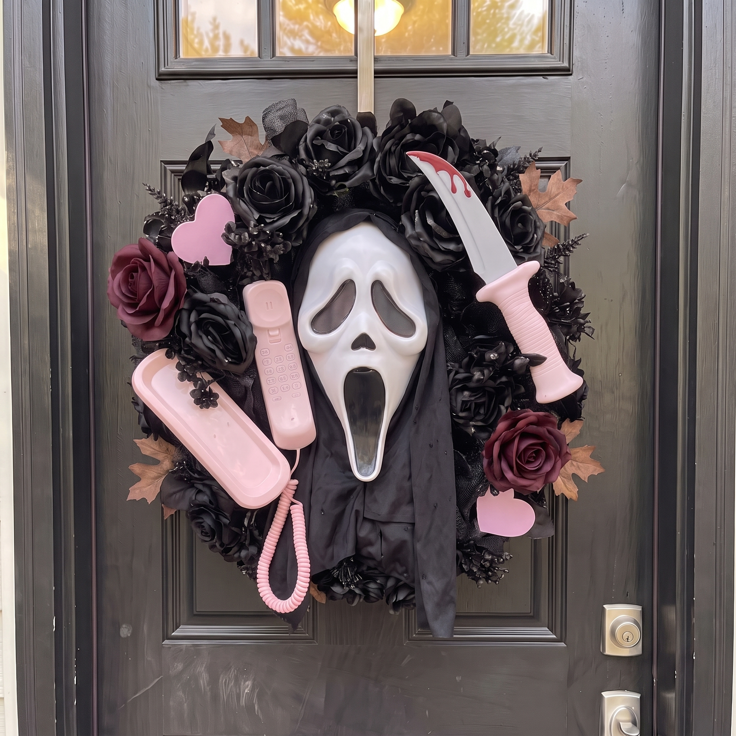 Ghostface Halloween Wreath